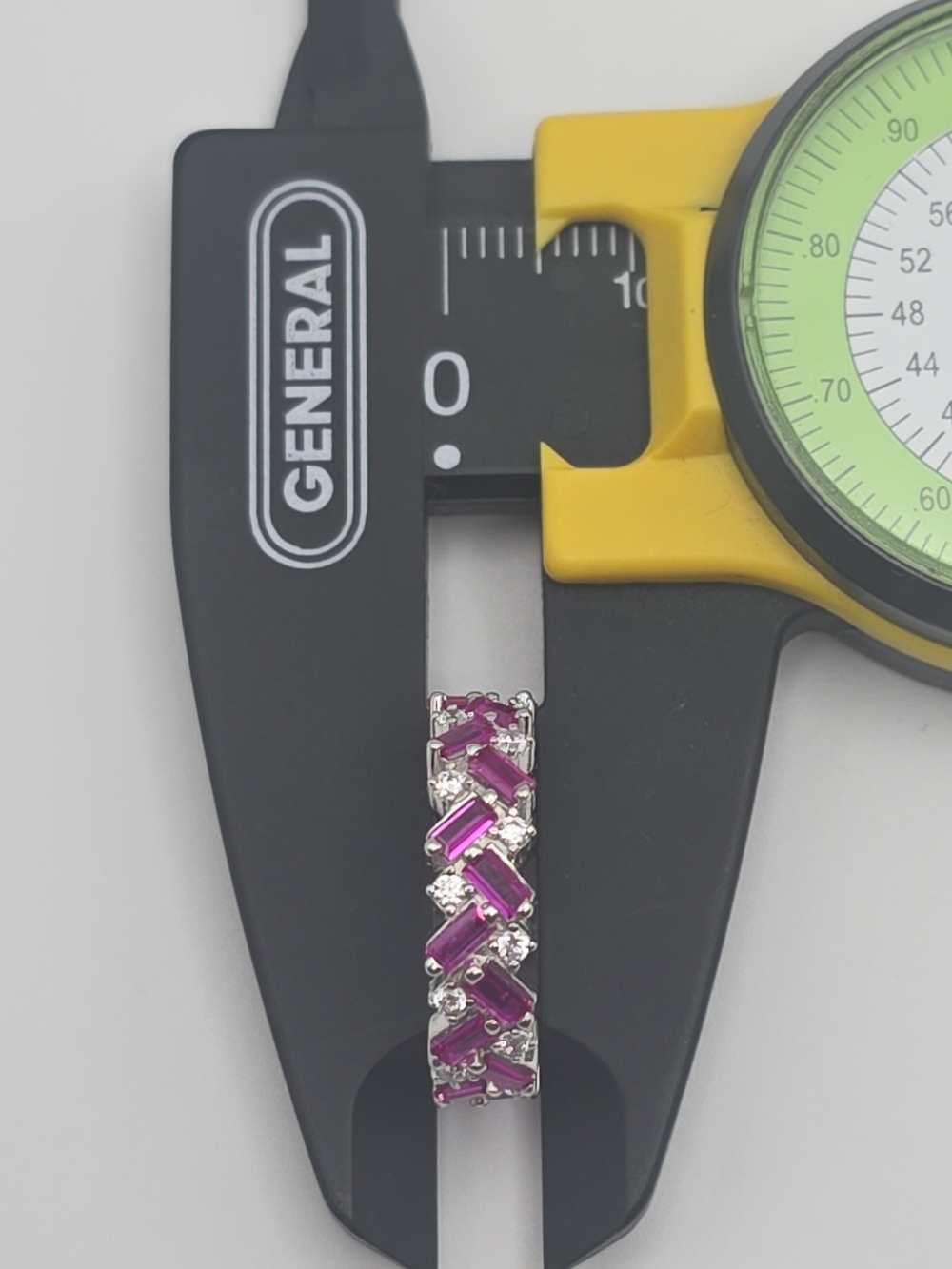 Sterling Silver 925 Ring with Pink Baguette Stones and Clear Accents - Picture 7 of 9